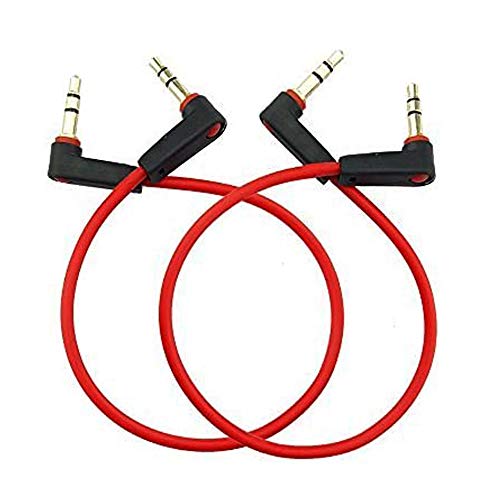 Seadream 3.5mm Audio Cable Short Aux Cord 2Pack 8 inch | 90 Degree 3.5mm Double Angle Male Stereo TRS Aux Cable Cord Portable Compatible for Headphone, Car,Tablets, Speakers,Beats