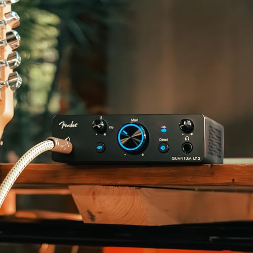 Fender Quantum Creator Bundle | Home Recording Kit with Quantum LT 2 USB-C Interface, M7 Condenser Microphone, HD7 Headphones, XLR Cable, Mic Stand, Fender Studio Pro, Beginner Studio Bundle | Includes Quantum LT 2 USB-C Interface, M7 Condenser Microphone
