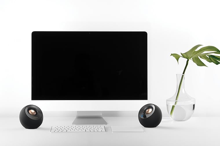 Creative Pebble V2, 2.0 USB Desktop Stereo Speakers for PC/Laptop, Black | 2.0 desktop speakers, USB-Powered, Compact, Stereo, Desktop Speakers, PC Audio, Minimal Design, Laptop Speakers, Black