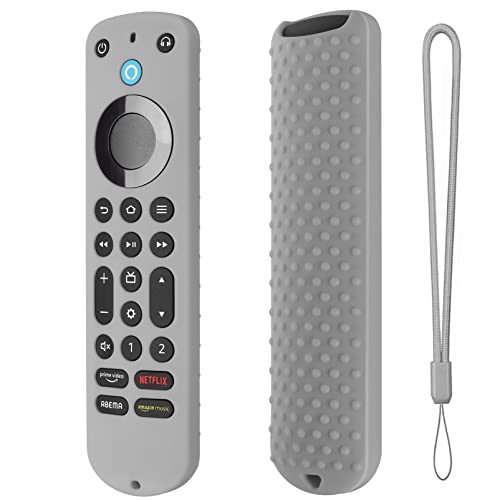 Silicone Cover for Voice Remote Pro 2022, Silicone Case Cover for Voice Remote Pro 2022 with Lanyard (Gray) - color: Gray