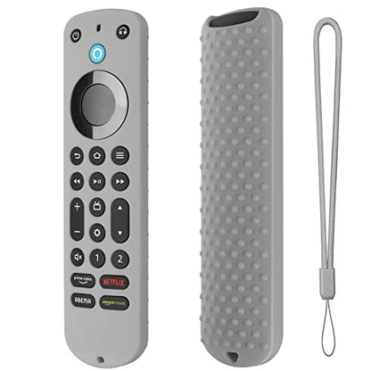 Silicone Cover for Voice Remote Pro 2022, Silicone Case Cover for Voice Remote Pro 2022 with Lanyard (Gray) - color: Gray