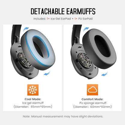 EKSA [Upgrated Trucker Bluetooth Headset with ENC Microphone, 99ft Wireless Range & 30H Talk Time, with Replaceable Ear Pad, Environmental Noise Cancelling Headphones All-Day Comfort for Drivers - style: Headset with Replaceable EarPad