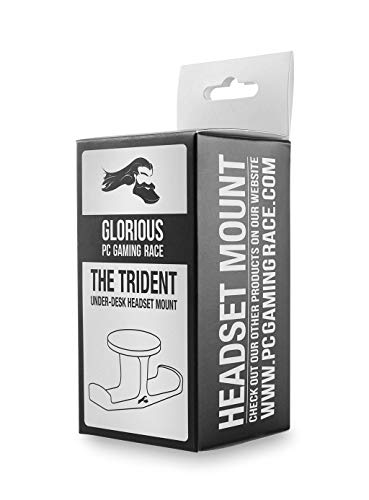GLORIOUS Trident – Under Desk Gaming Headset/Headphone Stand Mount Holder (VR Headset Compatible)