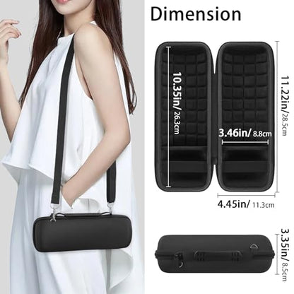 co2CREA Hard Travel Case for JBL Flip 7/6/5/4 Speaker, Black - color: Black Case + Inside Black