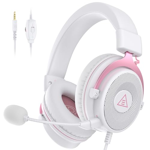 EKSA E900 Wired Gaming Headset with Microphone for PS4, PS5, Xbox - color: Pink