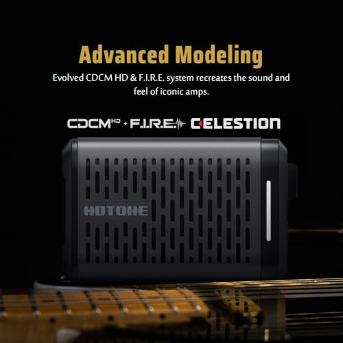 HOTONE Pulze Mini 5W Mini Ultra-Portable Smart Guitar Amp & Speaker | Ultra-portable amp & BT speaker in one.191 effects,200 tones(Presets), up to 20 user IRs &11-hr battery - color: Black