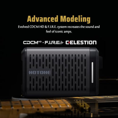 HOTONE Pulze Mini 5W Mini Ultra-Portable Smart Guitar Amp & Speaker | Ultra-portable amp & BT speaker in one.191 effects,200 tones(Presets), up to 20 user IRs &11-hr battery - color: Black
