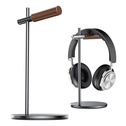 Oak Headphone Stand, Wood Headset Stand for Desk, Universal Holder for Airpods max, Bose, Beats, Gaming, Apple Vision Pro, VR Display Stand (Gray) - color: Gray