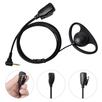 1Pin 2.5mm D-Shell Walkie Talkie Earpiece with PTT Mic (2 Packs) | for Motorola Talkabout Series T605 H2O T200 T260 T600 T800 Two-Way Radio