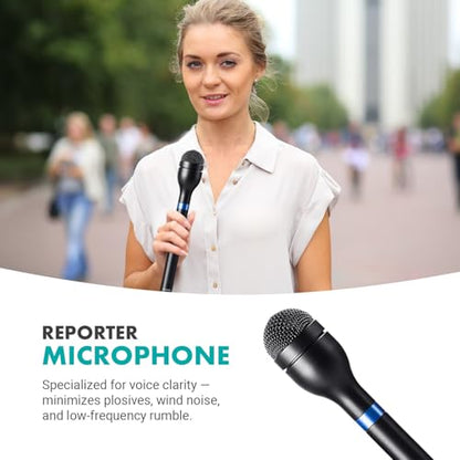 Movo HM-M2 Dynamic Omnidirectional Handheld Interview Microphone with 3-Pin XLR Connector