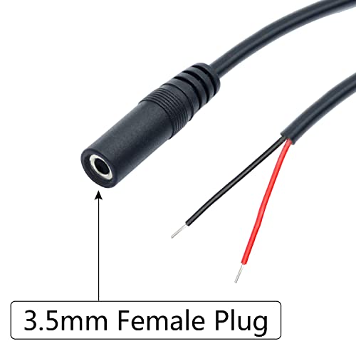 3.5mm Female Plug to 2Pin Bare Wire Open End Cable 1.6FT, TS 2 Pole 1/8'' | 4Pcs 3.5mm Plug Mono Audio Wire, Auxiliary audio connector jack, for 3.5mm Earphone Microphone DIY Cable Repair - color: 3.5mm Female Plug TS 2 Pole - 0.5M/1.6FT