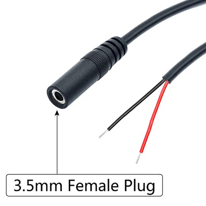 3.5mm Female Plug to 2Pin Bare Wire Open End Cable 1.6FT, TS 2 Pole 1/8'' | 4Pcs 3.5mm Plug Mono Audio Wire, Auxiliary audio connector jack, for 3.5mm Earphone Microphone DIY Cable Repair - color: 3.5mm Female Plug TS 2 Pole - 0.5M/1.6FT