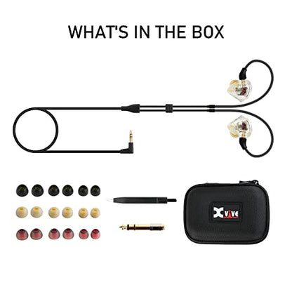 Xvive T9 in-Ear Monitor Headphones Dual Knowles BA Drivers IEM for Studio, Band Rehearsal, Live Performance (T9) - color: T9 IEM