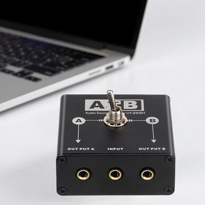 Portable 3.5mm Sound Selectors Switching 1 in 2 Out Multiple Device Connection for Studio Applications Passive Sound Switching Box