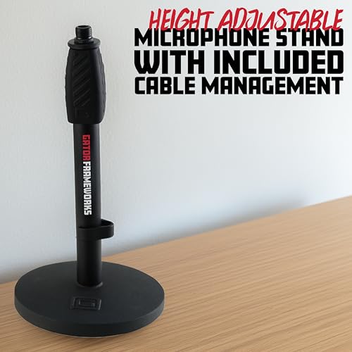 Gator Frameworks Desktop Mic Stand with Round Base and Twist Clutch (GFW-MIC-0601) - size: 6" Weighted Base