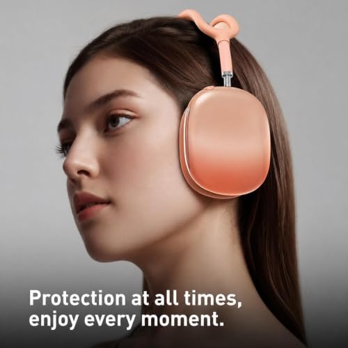MOLOPPO Case Cover for AirPods Max, Clear Purple Gradient | Soft TPU, Anti-Scratch, Transparent, Ultra Protective - color: D-Gradient Brown