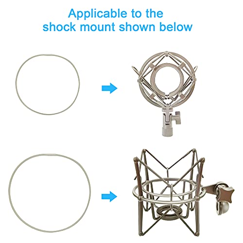 Universal Elastic Bands Replacement for Microphone Shock Mount Mic Holder Clamp Clip Anti-aging Rubber Rings, 6PCS (grey) - color: grey
