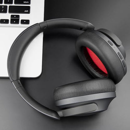 SOULWIT Earpads for 1MORE SonoFlow/SonoFlow SE/SonoFlow Pro Headphones, Ear Pads with Soft Protein Leather, Noise Isolation Foam - Black - color: Black