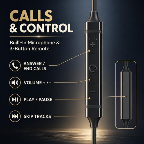 Betron USB-C Wired Earbuds with Microphone | Compatible with iPhone 15/16/17, Samsung Galaxy & Android, Volume Control, Deep Bass, Noise Isolation