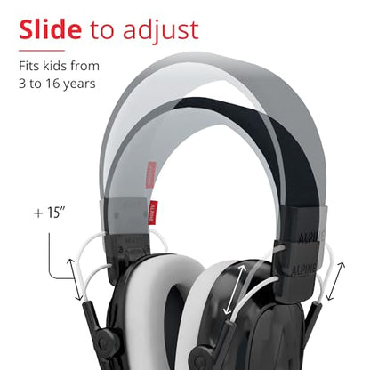 Alpine Muffy Kids Ear Muffs for Kids Ear Protection | 3-16 Years | Autism Sensory Products | 22dB Sound Reduction | Kids Noise Cancelling Ear Muffs | Noise Reduction Headphones for Kids - color: Black