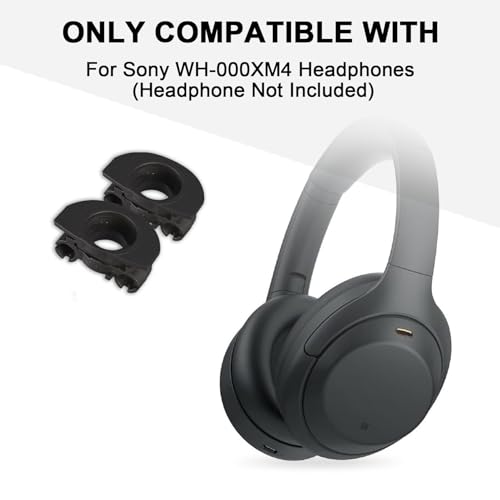 Adhiper WH-1000XM4 Hinge Swivels + U Shaped Metal Hinge Lock Grove Replacement for Sony WH-1000XM4 Headphone,Replacement Parts Accessories Hinge Spins(Black) - color: Black