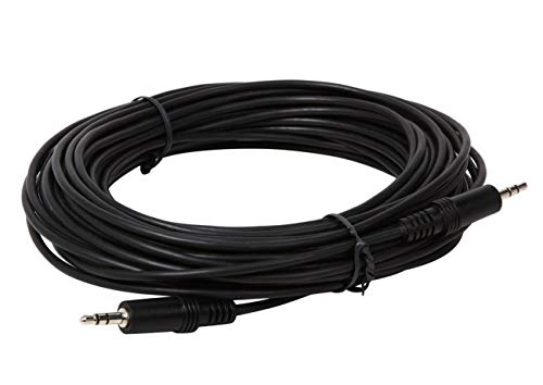 iMBAPrice 50 Feet Extra Long Professional Quality Nickel Plated 3.5 mm Male/Male Stereo Audio Cable - color: Black (M/M), size: 50 Feet