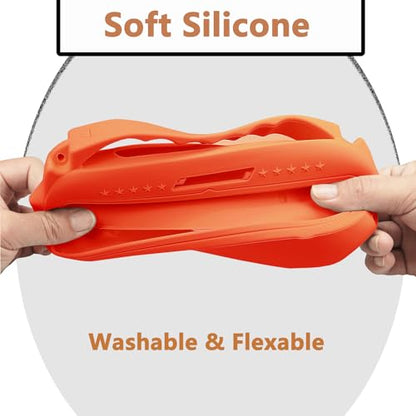 JCHPINE Silicone Cover and Carrying Case for Bose SoundLink Flex Speaker | Protective Cases with Handle and Shoulder Strap, Soft Silicone Cover and Hard Travel Case (Orange) - color: Orange Case