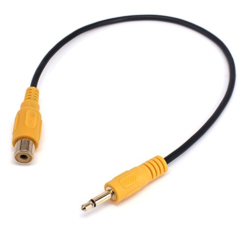 Gold Plated 3.5mm 1/8 inch Mono Male Plug to RCA Female Jack Audio Adapter Cable Cord 0.3m - color: Gold Plated 3.5M/RCAF