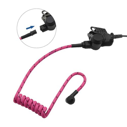WODASEN Replacement Braided Nylon Fiber Acoustic Coil Tube Moisture Resistant Waterproof Color for Radio Earpiece (Rosered-2) - color: RoseRed-2