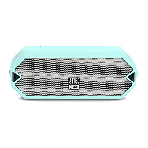 Altec Lansing - HydraJolt Wireless Bluetooth Speaker, Waterproof Portable Speakers with Built in Phone Charger and Lights, Everything Proof Outdoor, Shockproof, Snowproof, 16 Hours Playtime - color: Mint Green, style: HydraJolt