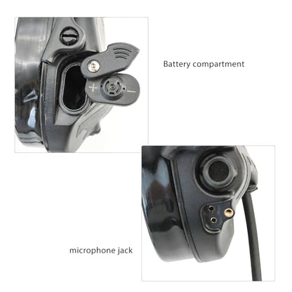 TAC300 Noise Cancelling Tactical Headset, Detachable Headband, 2Pin PTT for Airsoft Hearing Protection - color: Black
