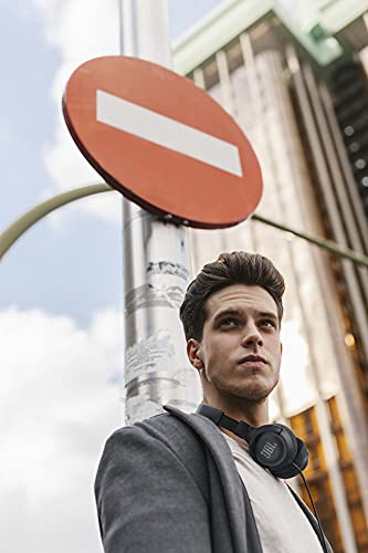 JBL Tune 500 - Wired On-Ear Headphones - Black | JBL Pure Bass Sound, 1-button remotemic, Lightweight and foldable design, Tangle-free flat cable, Ask Siri or Google Now