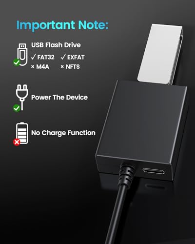 ANDTOBO USB to Aux Audio Adapter, 3.5mm Male to USB Female Adapter for Playing Music with Flash Drive in Car