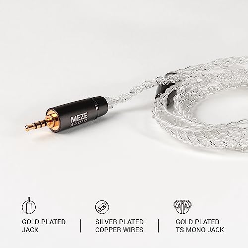 MEZE AUDIO | Rai Series MMCX Cable | Headphones HiFi Replacement 2.5mm Male to Dual MMCX Connector Plug | Silver Plated Upgrade Balanced 2.5mm Jack | Length 1.2m/3.9ft - size: 2.5 mm ( Balanced )