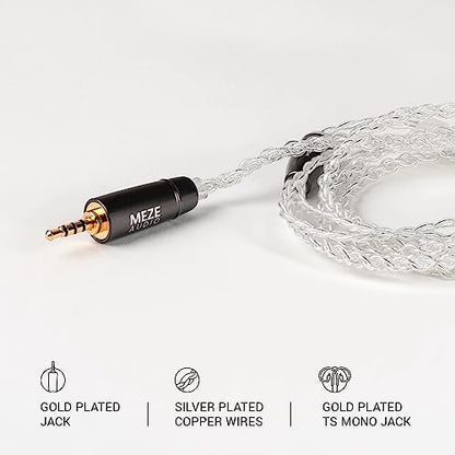 MEZE AUDIO | Rai Series MMCX Cable | Headphones HiFi Replacement 2.5mm Male to Dual MMCX Connector Plug | Silver Plated Upgrade Balanced 2.5mm Jack | Length 1.2m/3.9ft - size: 2.5 mm ( Balanced )