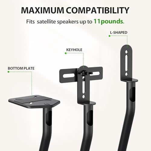 USX MOUNT Universal Speaker Stands, Height Adjustable Extend 30.0" to 39.1" for Satellite Speakers & Small Bookshelf Speakers up to 11 lbs Per Stand, 1 Pair Floor Stands for Sony Bose Polk JBL Yamaha - size: 30" to 39.1"