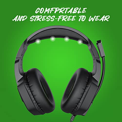 EKSA Fenrir S Gaming Headset for Xbox Series X/S,Xbox One,PS5,PS4,PC,Switch | Headphones with Noise Cancelling Microphone, Comfortable Ear Pads, 50 mm Drivers, RGB Light, One Key Control - Birthday Gift