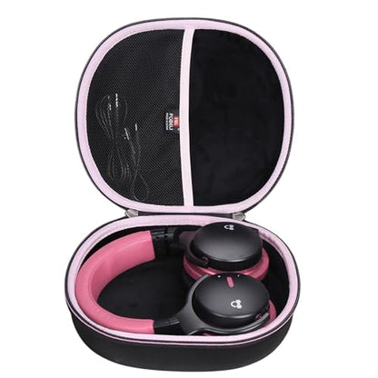 FBLFOBELI Hard Headphone Storage Case for Silensys E7 / PurelySound E7 / MOVSSOU E7 / COWIN E7 / Tapela E7 / Audonia E7 Active Noise Cancelling Bluetooth Headphones (Case Only) (Pink) - color: Pink