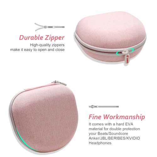 Kid Headphone Case Compatible with JBL/iClever Etc Headphone,Pink,Case Only | Compatible with JBL Junior JR 320 320BT/iClever BTH12 HS19 BTH20 BTH22 BTH26/Candy Bila/Acer/MIDOLA/JoySpark Etc Headphone - color: Pink