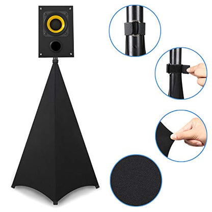 Dofilachy Speaker Stand Cover-DJ Bag with 360 Degree Cover, Speaker Tripod Scrim Cover for Speaker/Lighting with Free Travel Bag (Two Pack-Black) - color: Two Pack-black