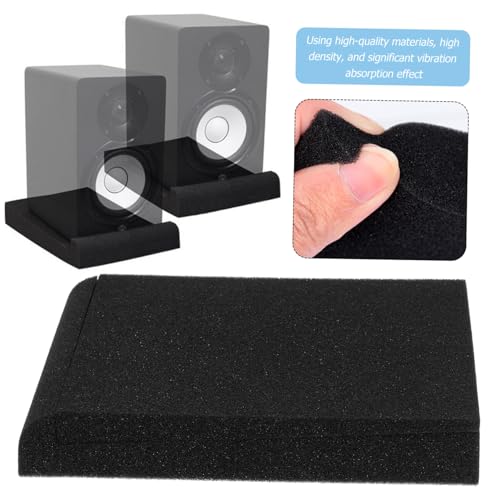 2pcs High-density Foam Speaker Isolation Pads Small Acoustic Cushions for Enhanced Sound Clarity for Home Theater and Studio Monitors - size: 22x16x3.6cm