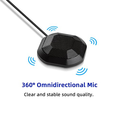 Desktop Microphone 360° Omnidirectional High Sensitivity Clear Computer Microphone with 3.5mm Plug for LaptopPC Gaming & Online Meetings - Compact & Portable Design (USB Plug)