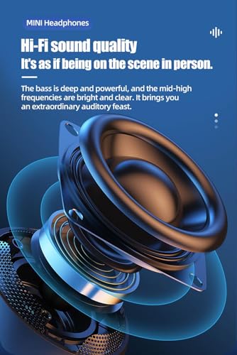 Xmenha Mini Invisible Earbuds Small Bluetooth Earbud Wireless Smallest Micro Ear Bud Tiny Discreet Earbuds for Small Ears Ear Canals Mini Invisible Ear Buds Invisible Discreet Headphones