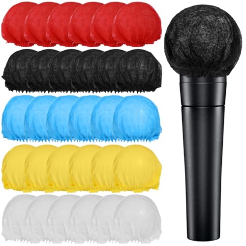 800 Disposable Non-Woven Microphone Windscreens, Elastic Protective Covers for Handheld Mics, Individually Wrapped for Karaoke, Recording & Performance