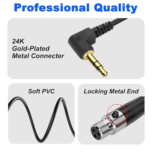 XMSJSIY Mini XLR to 3.5mm Stereo Audio Cable 90 Degree Right Angle 1/8" TRS | to Mini XLR 3 Pin Female Headphone Spring Audio Coiled Cord for MP3 Players, Phones, Laptops - 0.5m /1.65 ft - style: Mini XLR 3 PIN