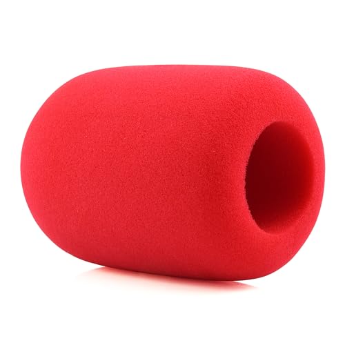 LEFXMOPHY PodMic Pop Filter, for Rode Procaster Podcaster NT1 NT1-A NT2-A NT-USB K2 NT1000 NT2000 Windscreen Replacement Foam Cover Pod Mic Wind Screen, WS2 Red Microphone Muffler