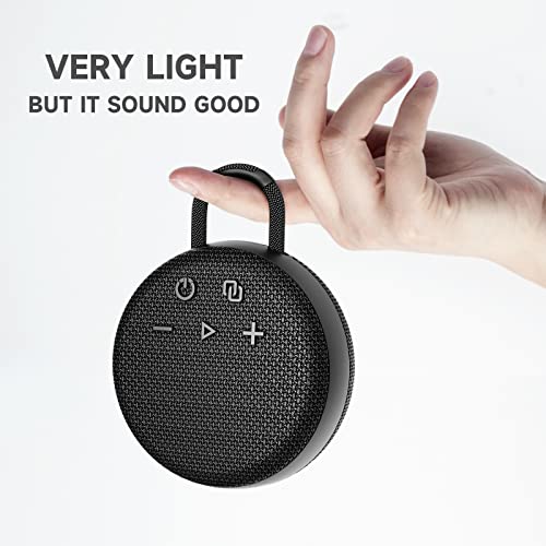Musibaby Mini Bluetooth Speaker – Bluetooth 5.3 with 6956C Chipset, IPX7 Waterproof, Rubberized Shell, Clip-On Lanyard, Ultra-Portable for Shower, Pool, Teens, Backpack, Gifts (Black) - color: Black