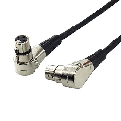 WJSTN Right Angle XLR Microphone Cable, 90-Degree Female to Straight Male Balanced Cord 3 ft 2Pack - size: 3FT