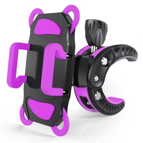 Crescendo CR-30 SlimClip Mic Stand Phone Holder, iPhone Clamp Mount, Pole Phone Mount, Microphone, Music or Drum Stand, Mic/Phone Clip - for iPhone, Samsung Galaxy, Pixel, Any Smartphone (Purple) - color: Purple