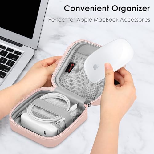 FINPAC Charger Case for MacBook, Small Electronic Organizer Pouch Bag - color: Pink